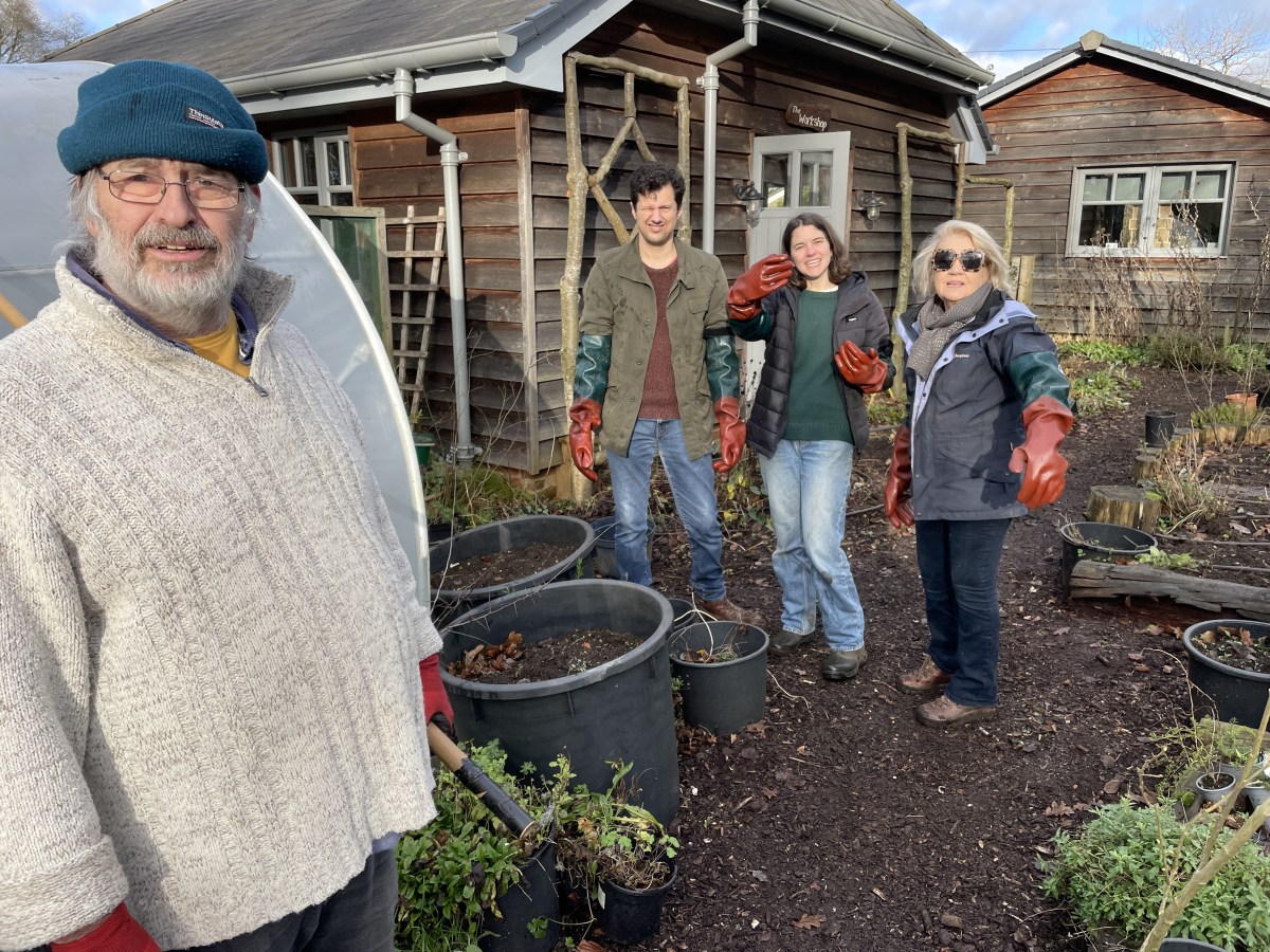Polytunnel Cleaning day - The Big Gloves were a giggle!